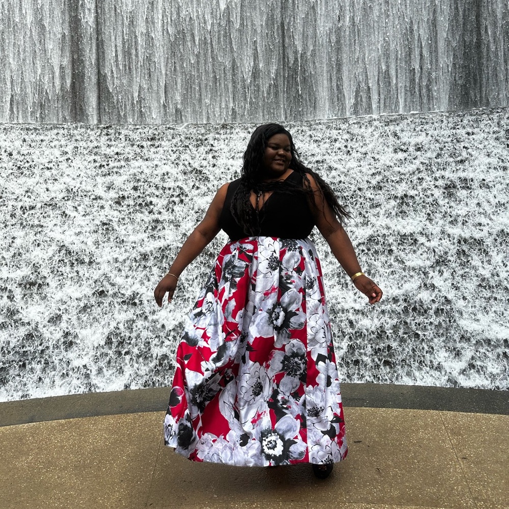 Red and black Formal floor length gown